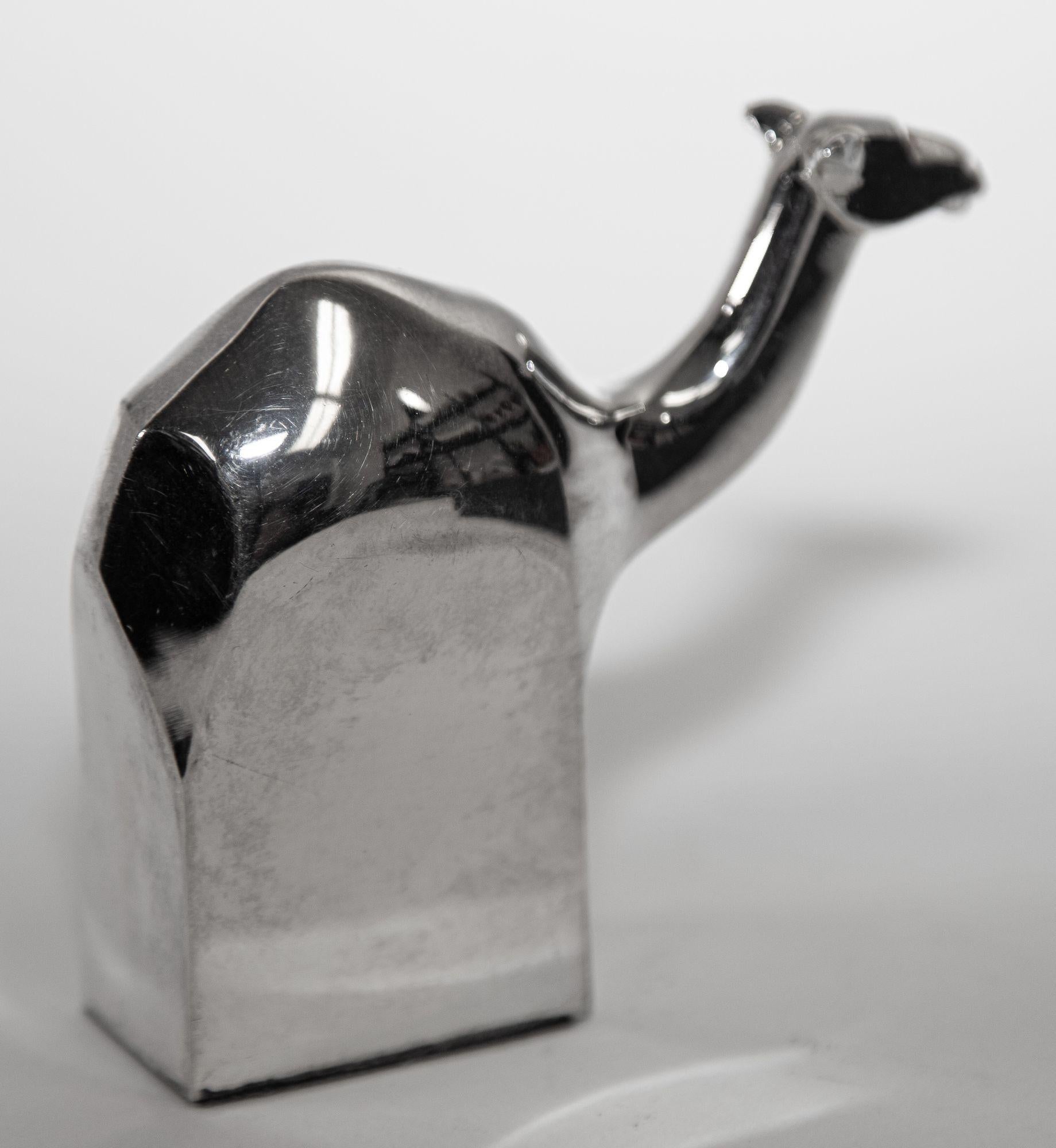 Japanese DANSK Modernist Camel Animal Figure Paperweight Silver Plated by Gunnar Cyren