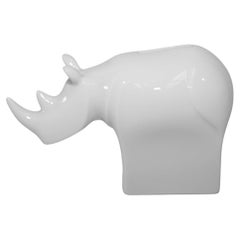 Dansk Designs Rhinoceros Bank in White Porcelain, Scandinavian Style