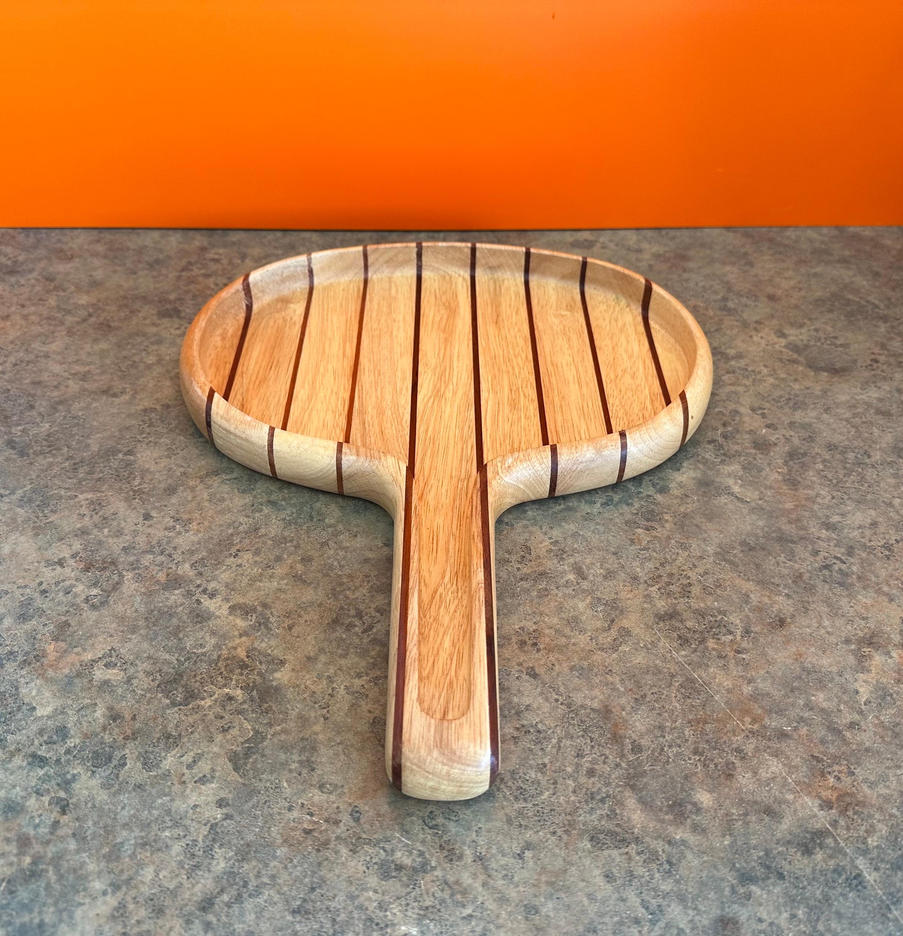 Dansk Paddle Shaped Teak Cheese Board with Fitted Handle for Serving Knife For Sale 3