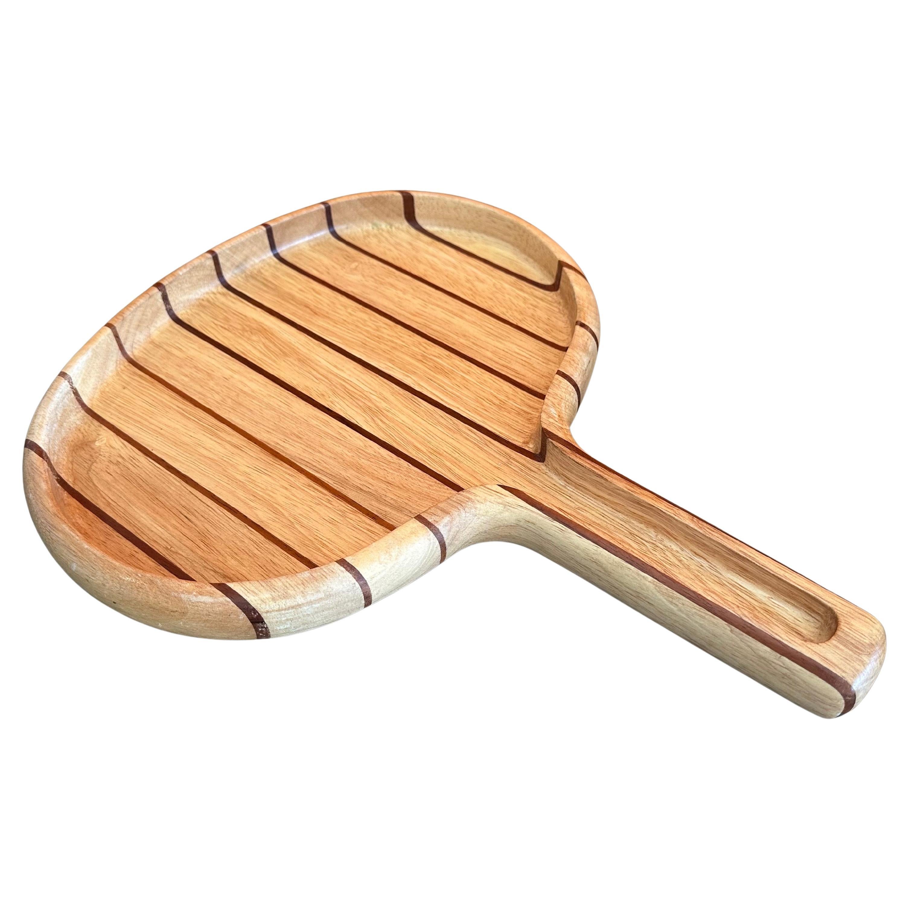 Dansk Paddle Shaped Teak Cheese Board with Fitted Handle for Serving Knife For Sale 5