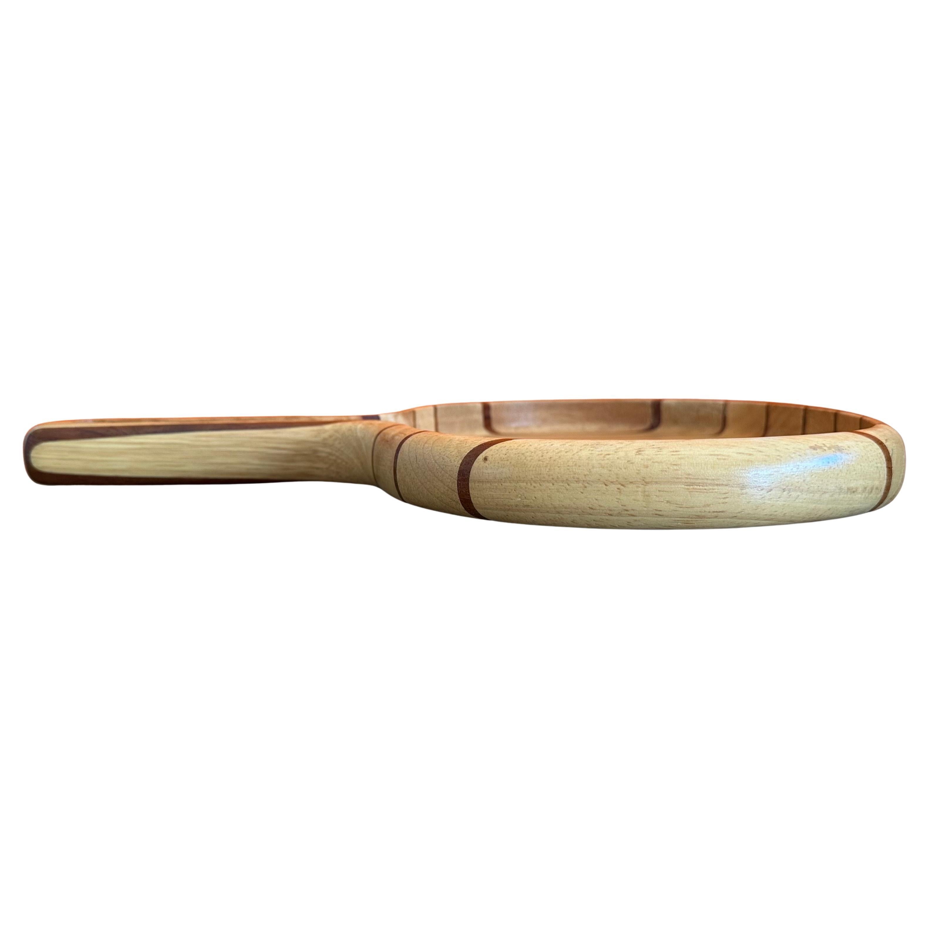 Thai Dansk Paddle Shaped Teak Cheese Board with Fitted Handle for Serving Knife For Sale