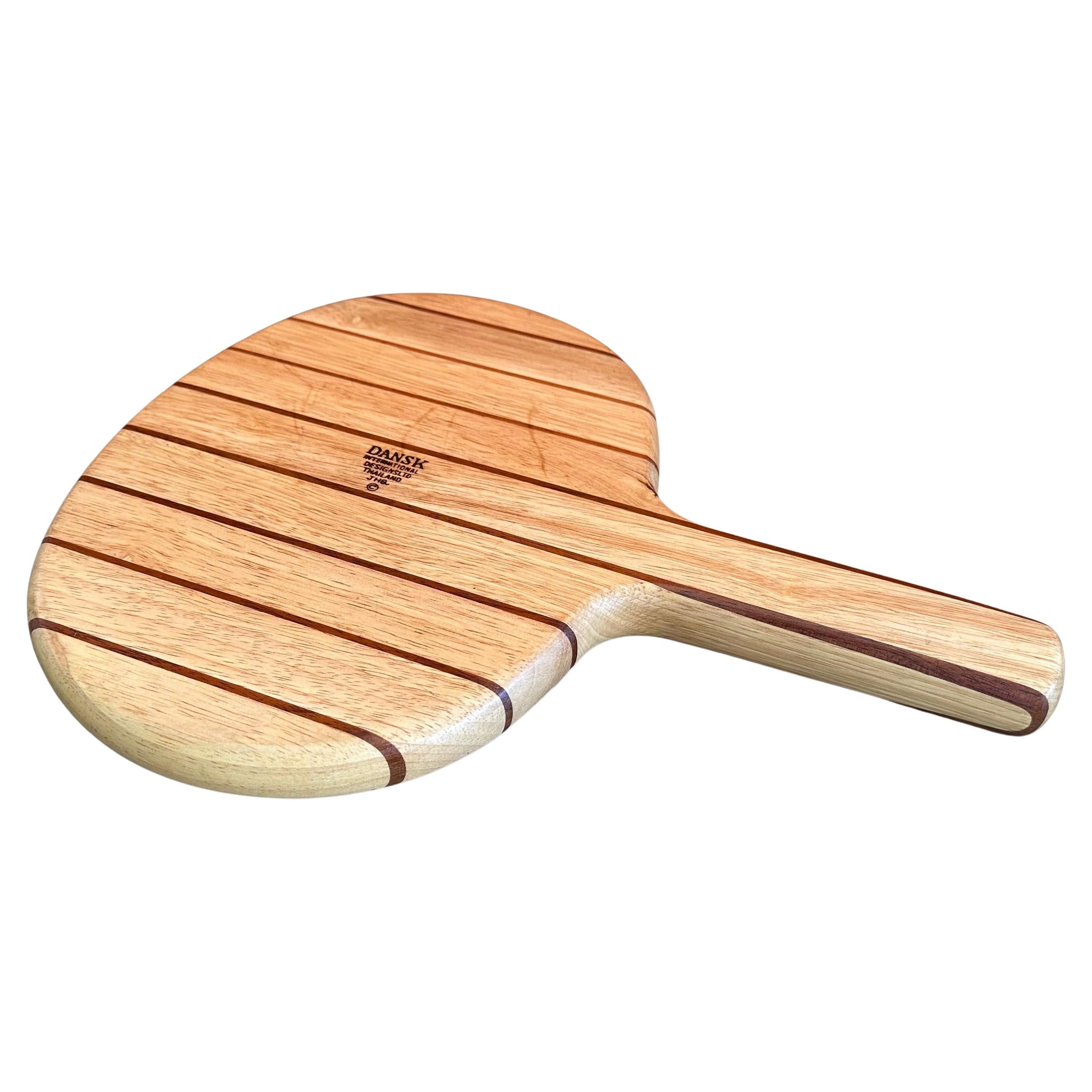 20th Century Dansk Paddle Shaped Teak Cheese Board with Fitted Handle for Serving Knife For Sale