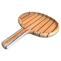 Dansk Paddle Shaped Teak Cheese Board with Fitted Handle for Serving Knife