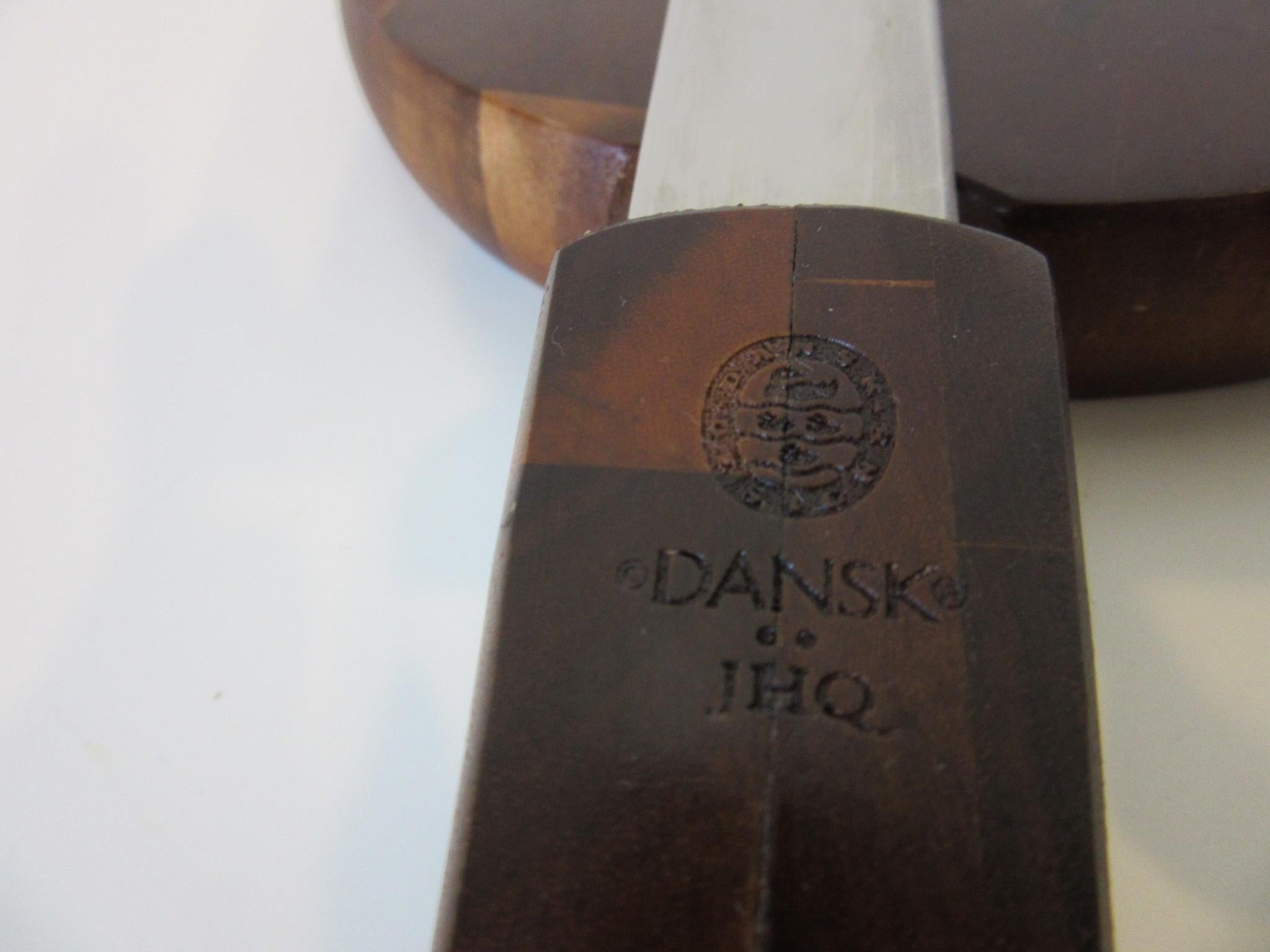 Danish Dansk Rosewood Cheese Board with Knife by Jen Quistgaard Denmark