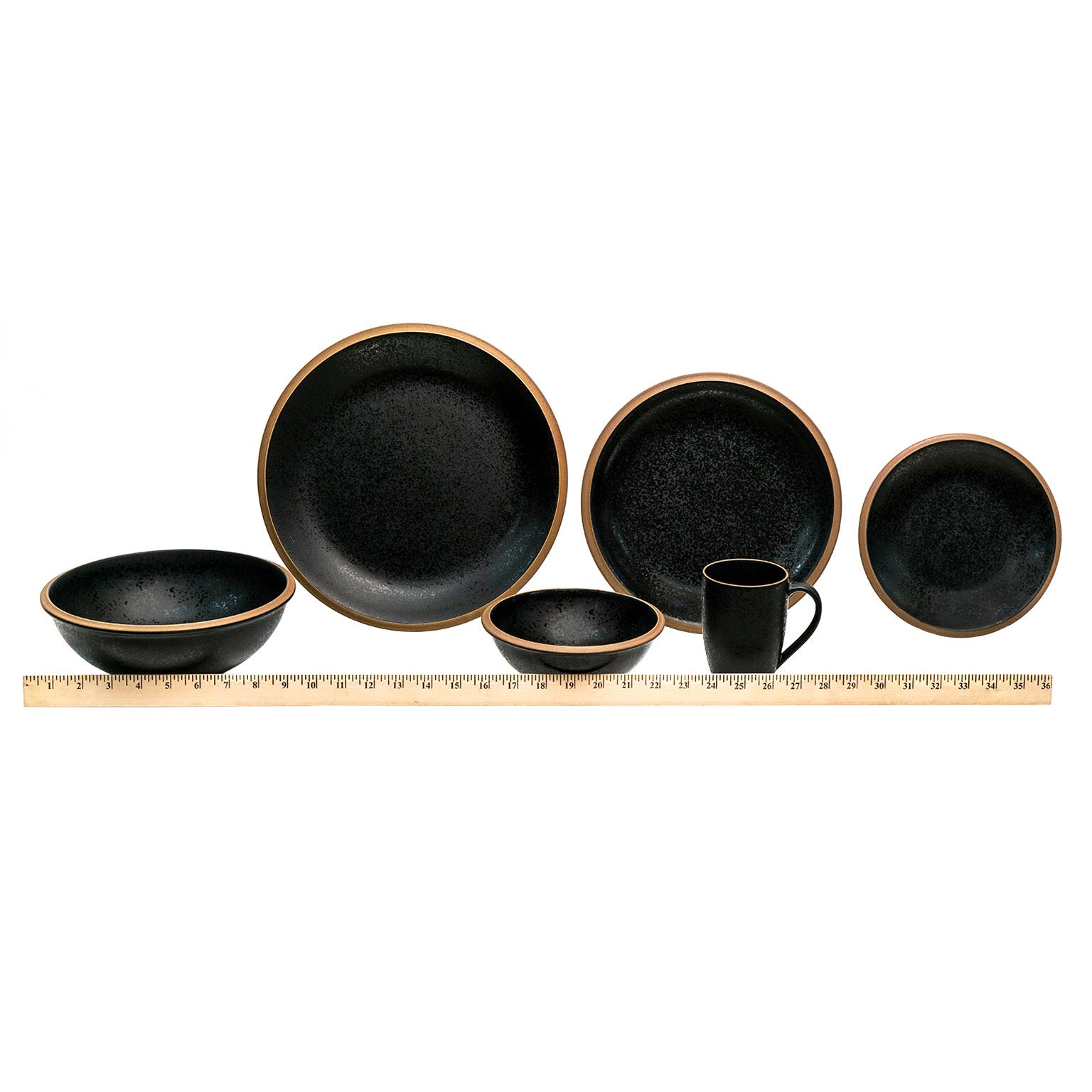 American Dansk Santiago Black One-of-a-kind Set of Dinnerware For Sale