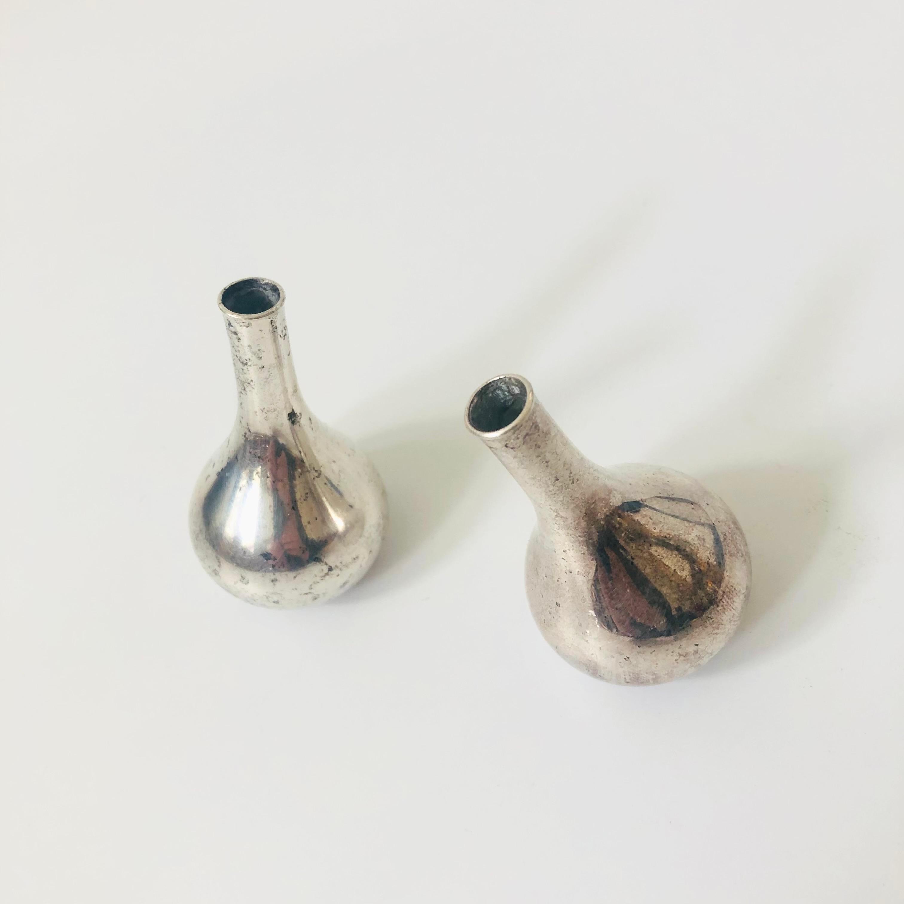 Mid-Century Modern Dansk Silver Onion Tiny Taper Candle Holders by Jens Quistgaard - Set of 2