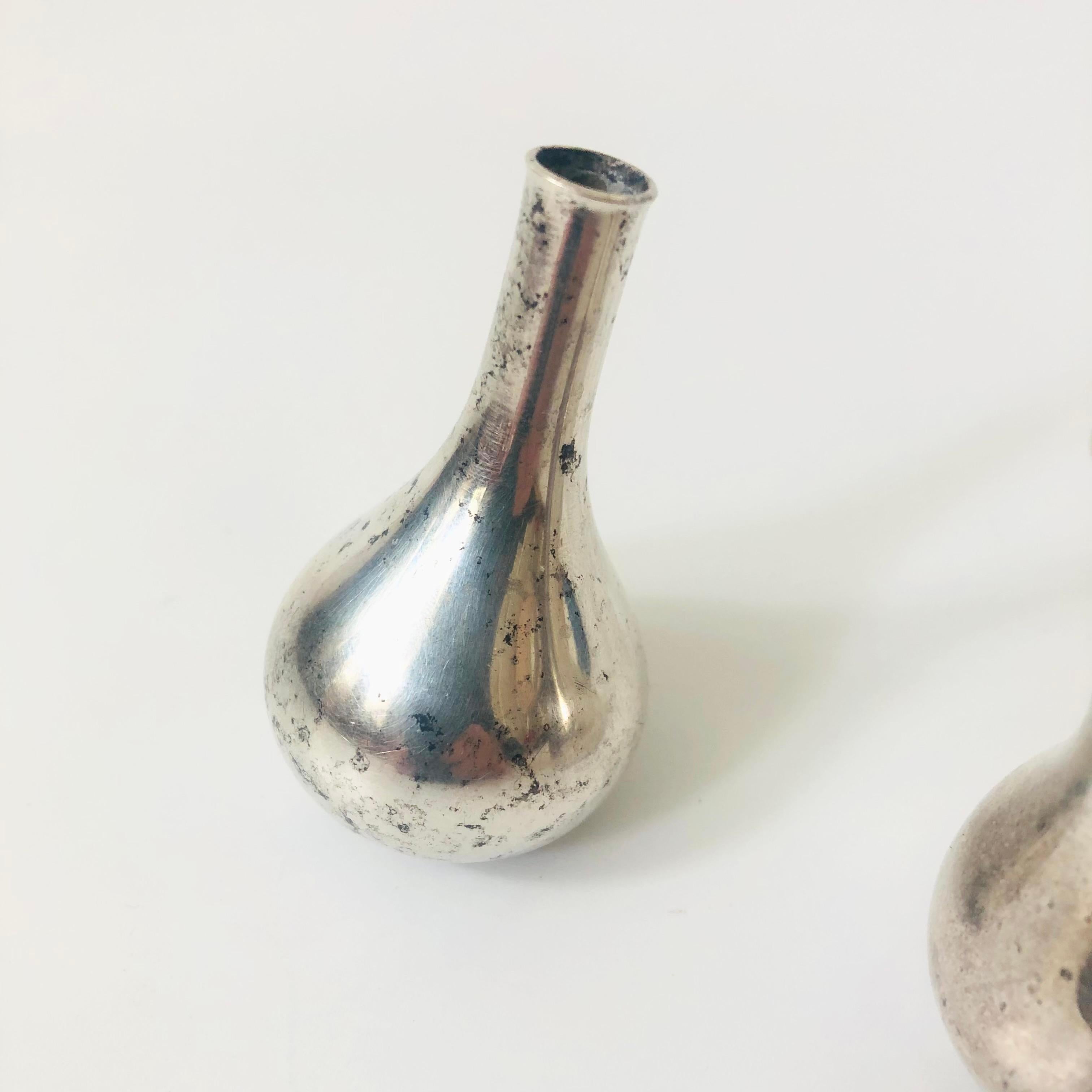 Danish Dansk Silver Onion Tiny Taper Candle Holders by Jens Quistgaard - Set of 2 For Sale