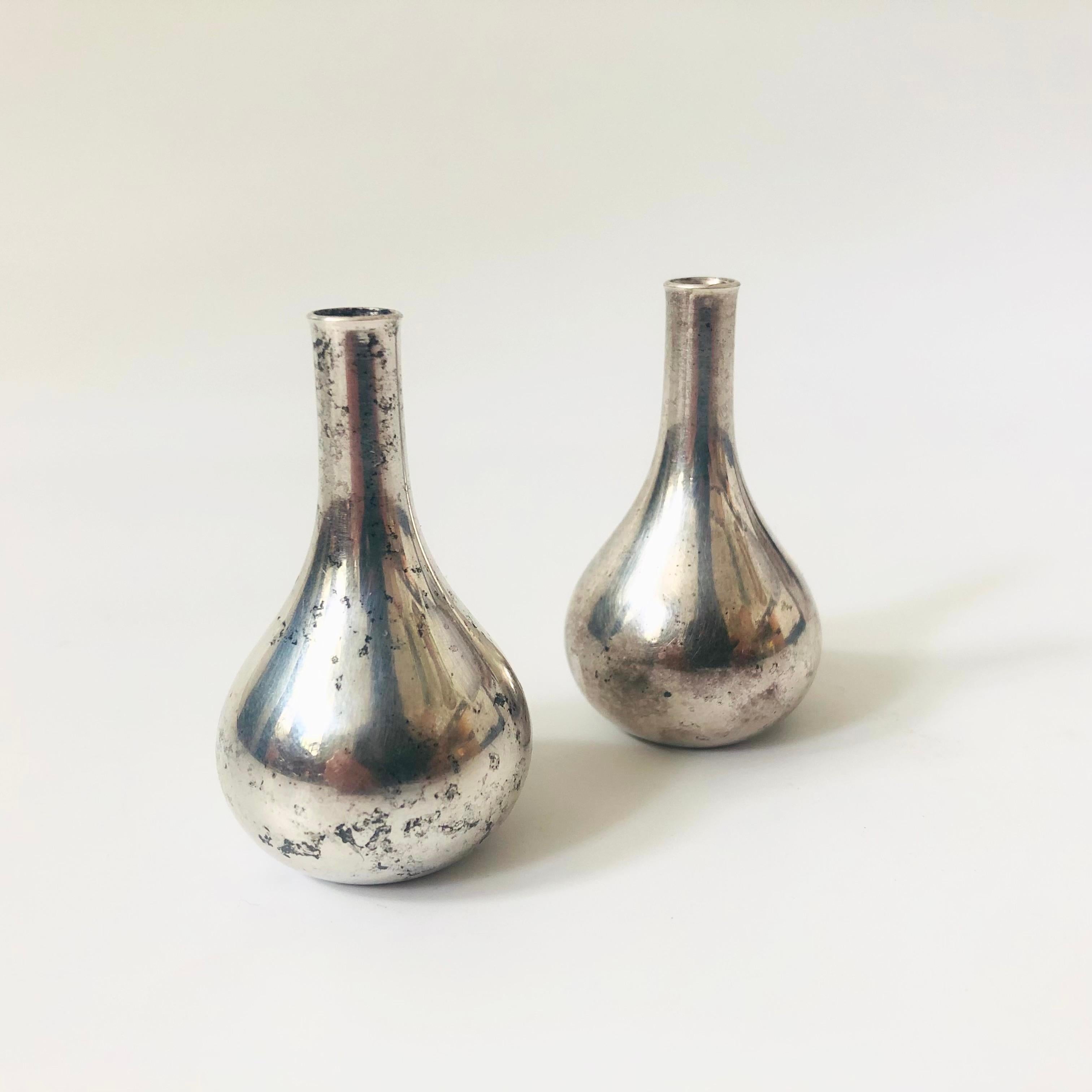 20th Century Dansk Silver Onion Tiny Taper Candle Holders by Jens Quistgaard - Set of 2 For Sale