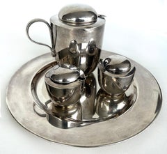 Dansk Silver-Plated Brass Tea Set Designed by V. Lorenzo Porcelli