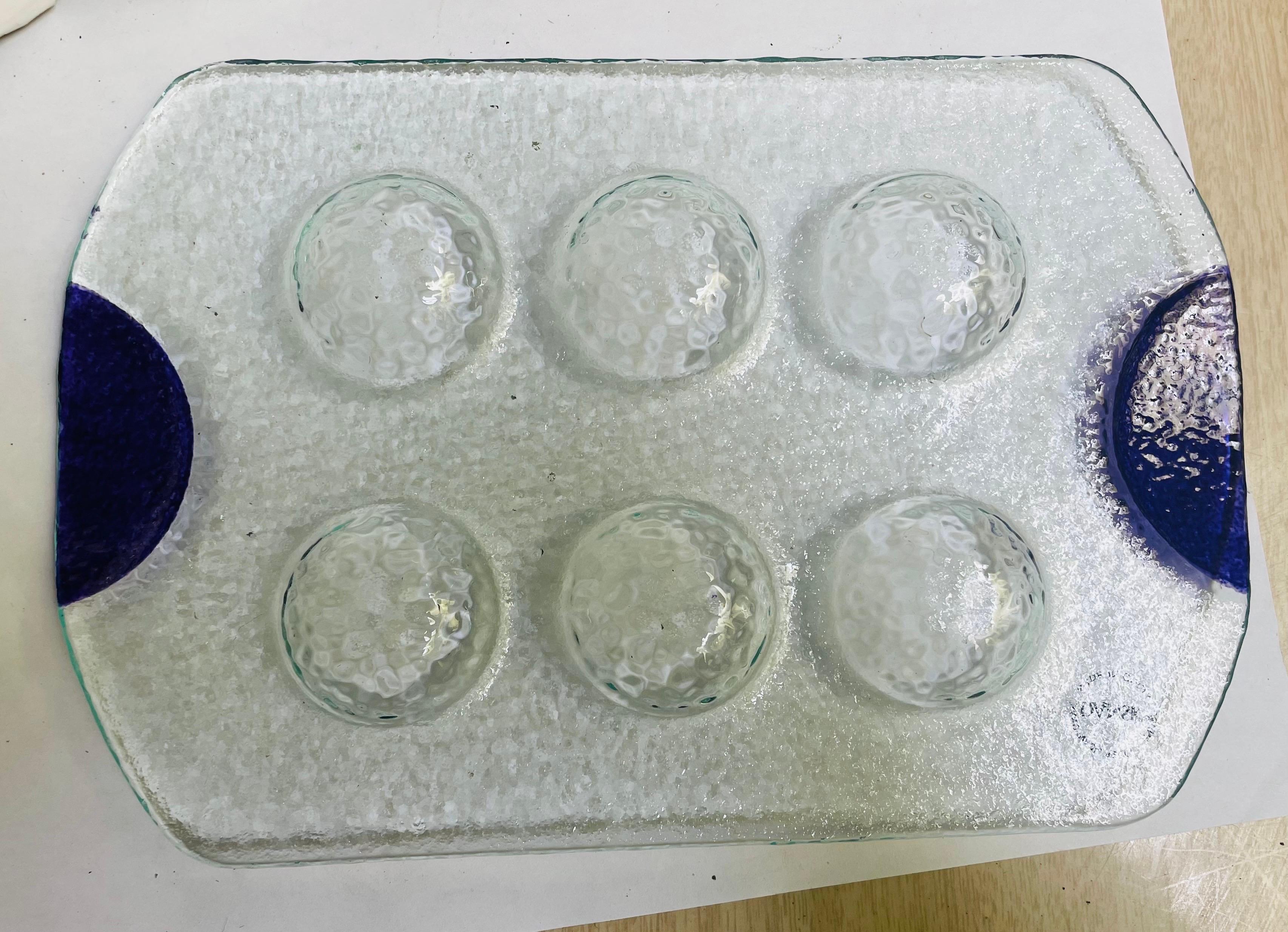 Dansk Spectra Cordials Set W/Tray Crystal Colorful Art Glass Shot Glasses For Sale 7
