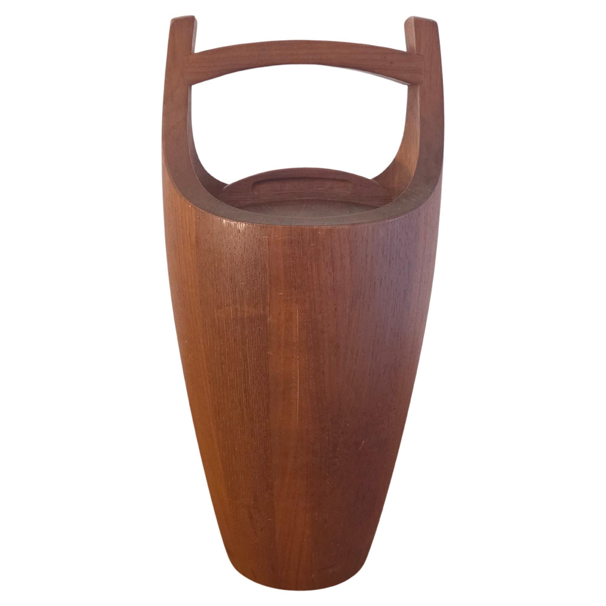 Dansk Staved Teak Bucket Style Ice Bucket by Jens Quistgaard 1960s For Sale