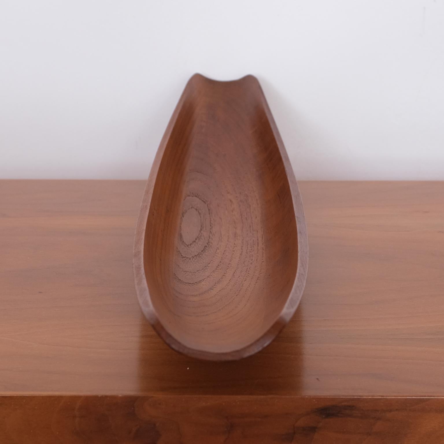 Dansk Staved Teak Sculptural Catch All Bowl by Jens Quistgaard For Sale 1