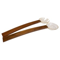 Dansk Style by Najeeb Set di insalatiere moderne in legno di noce e lucite 1960s