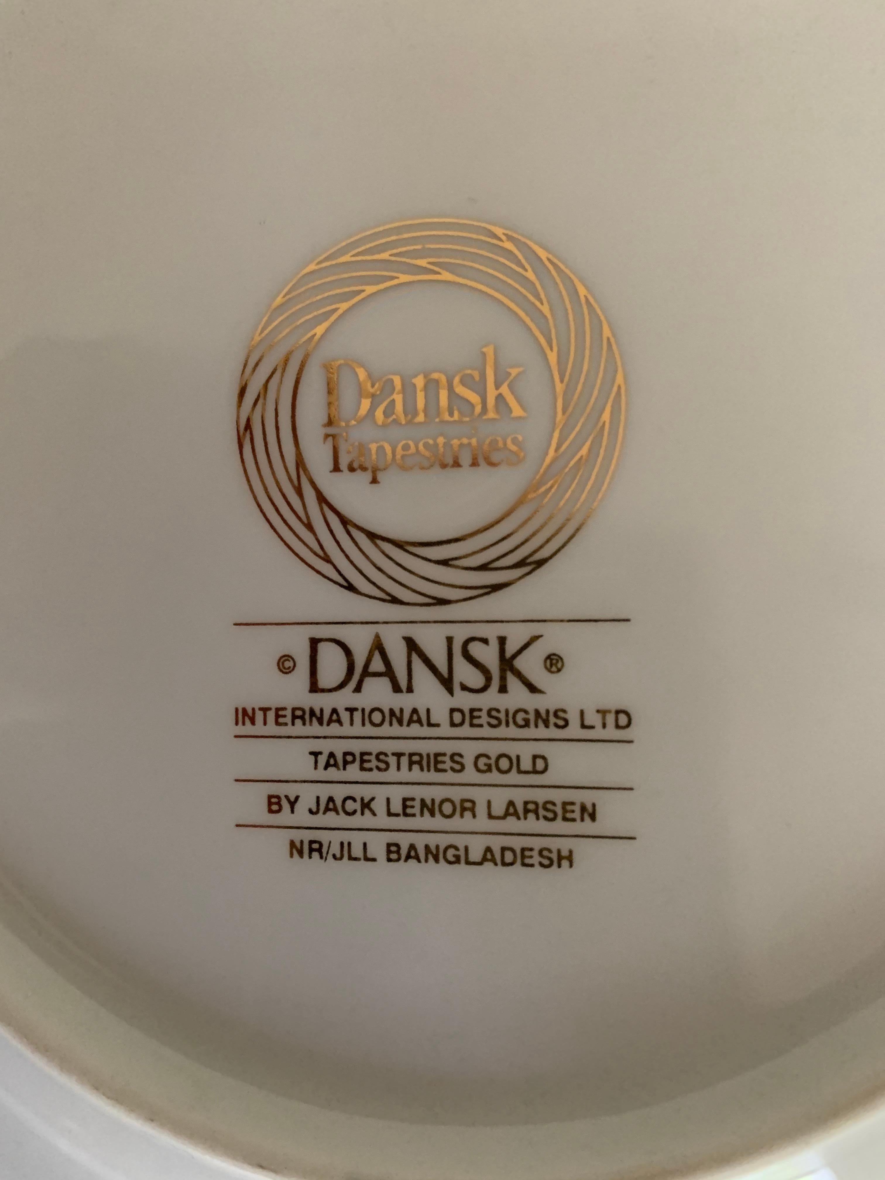 Dansk Tapestries Gold Japan Dinner and Salad Plates Set of 12 1