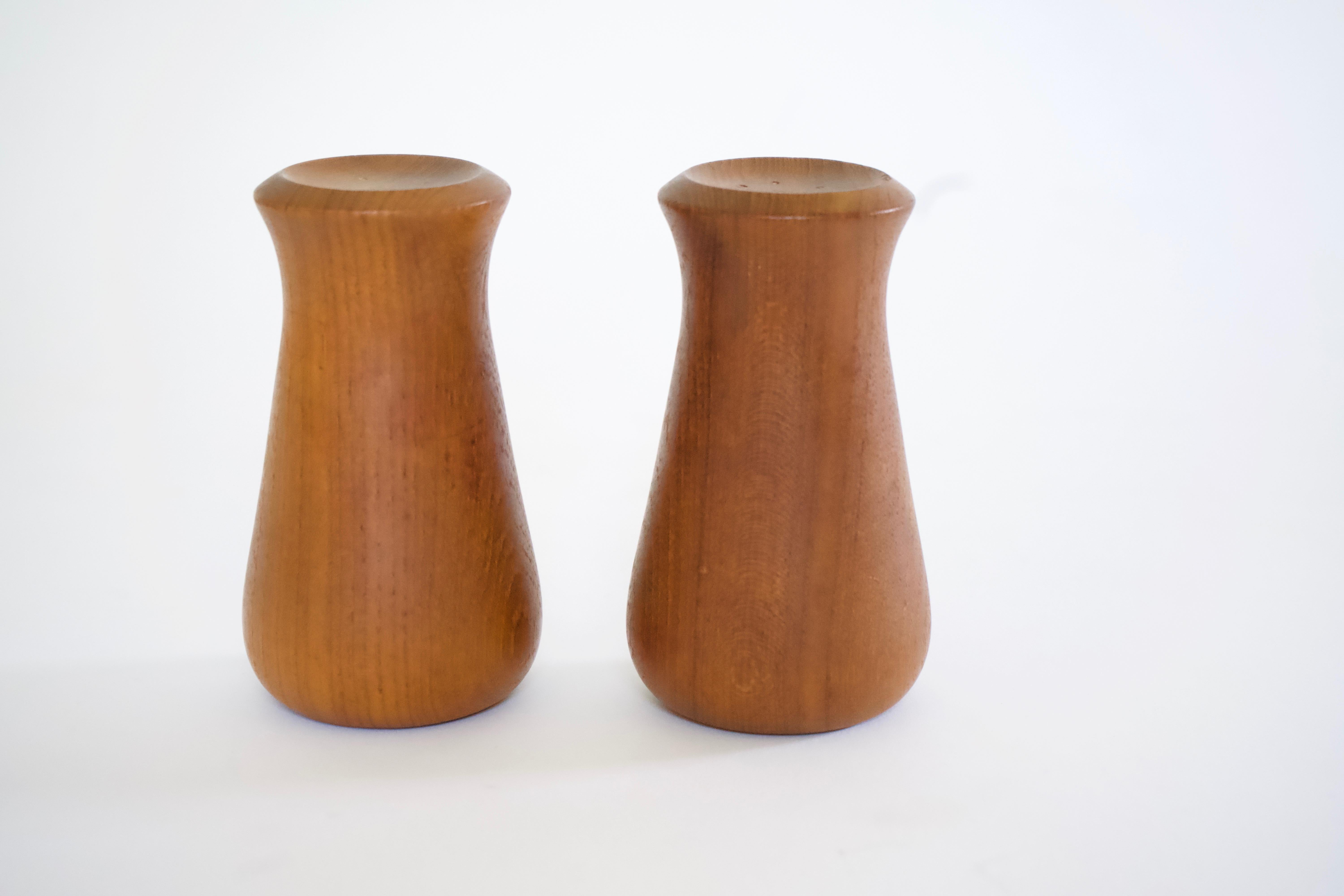 teak salt and pepper shakers