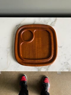 Plateau de service en teck Dansk, années 1970