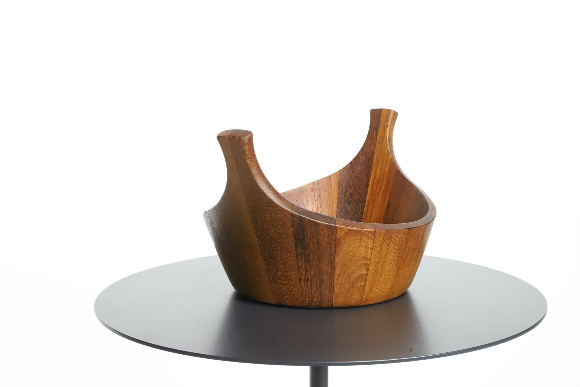 Dansk Teak Staved Viking Salad Bowl by Jens Quistgaard In Good Condition For Sale In Oklahoma City, OK