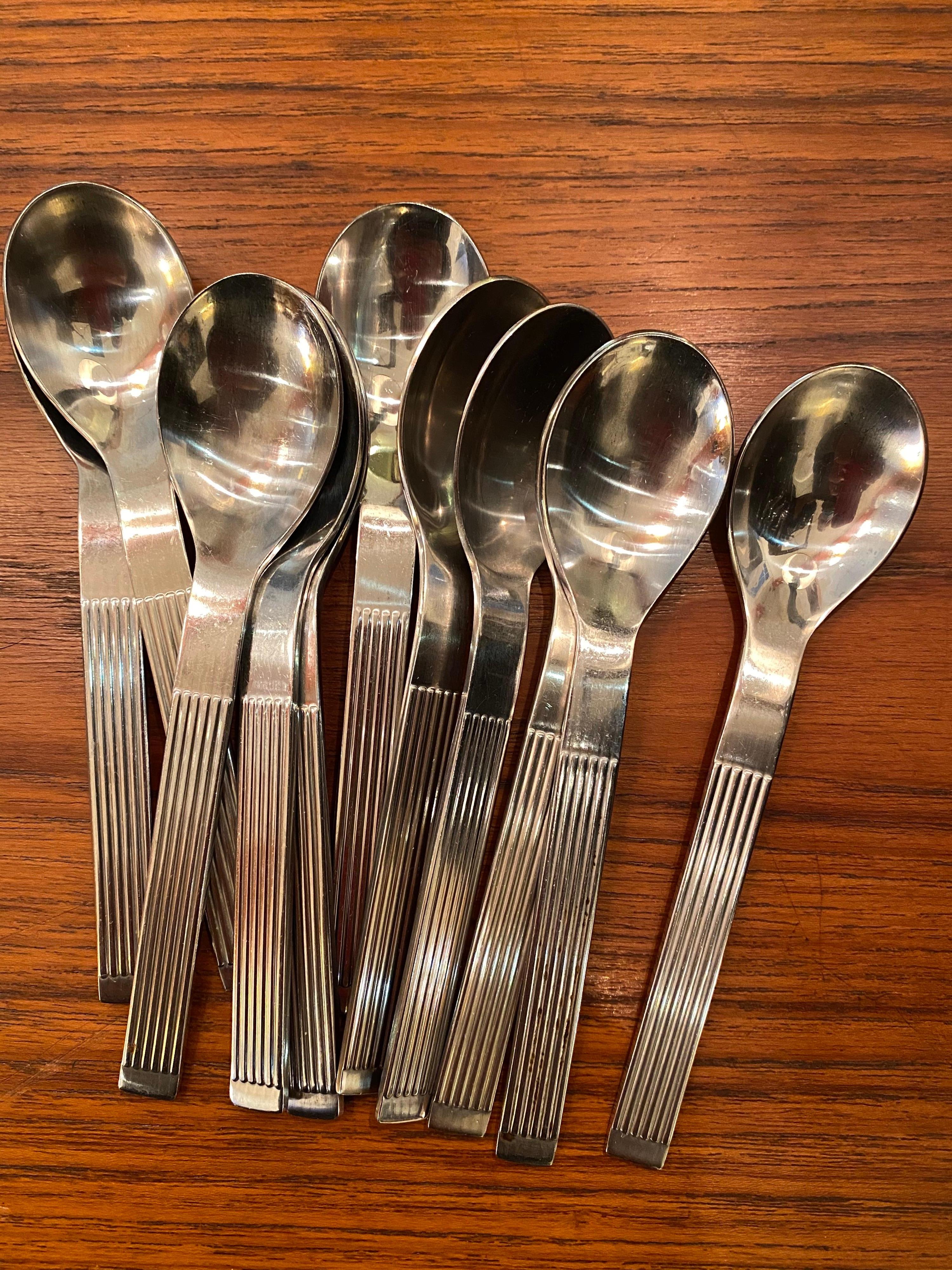 Mid-Century Modern Dansk Thebe Stainless Flatware Service for 10