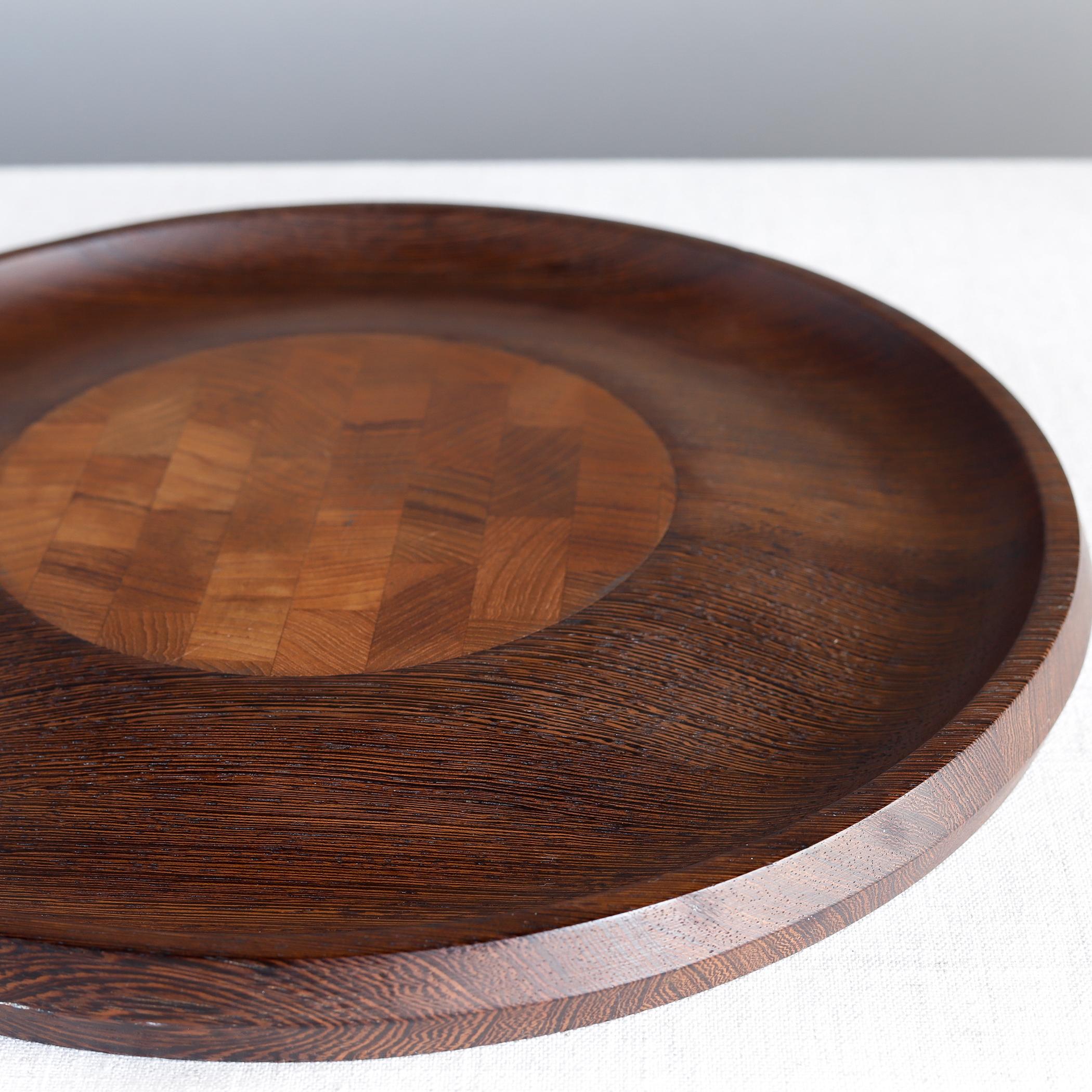 Mid-20th Century Dansk Wenge Cutting Board, Rare Woods End Grain Cheese Board Serving Tray, 1960 For Sale
