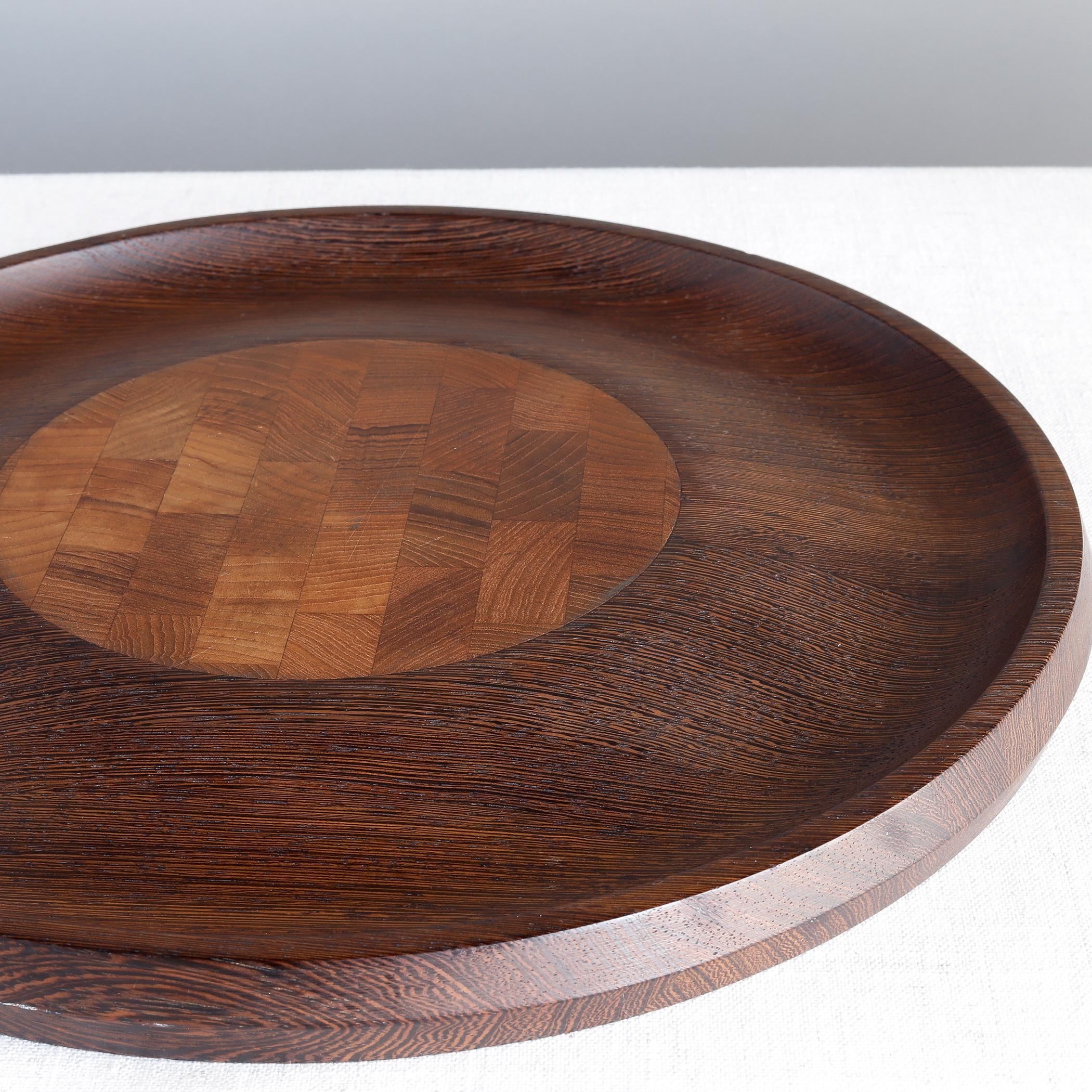 Dansk Wenge Cutting Board, Rare Woods End Grain Cheese Board Serving Tray, 1960 For Sale 1