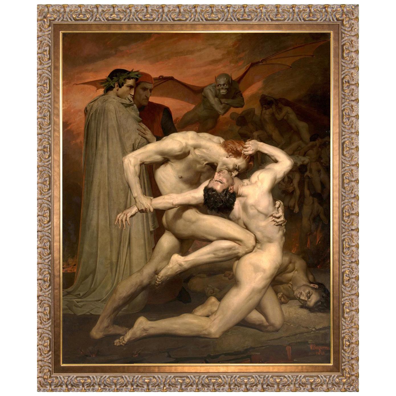 Dante and Virgil, after Oil Painting by French Artist William-Adolphe Bouguereau For Sale
