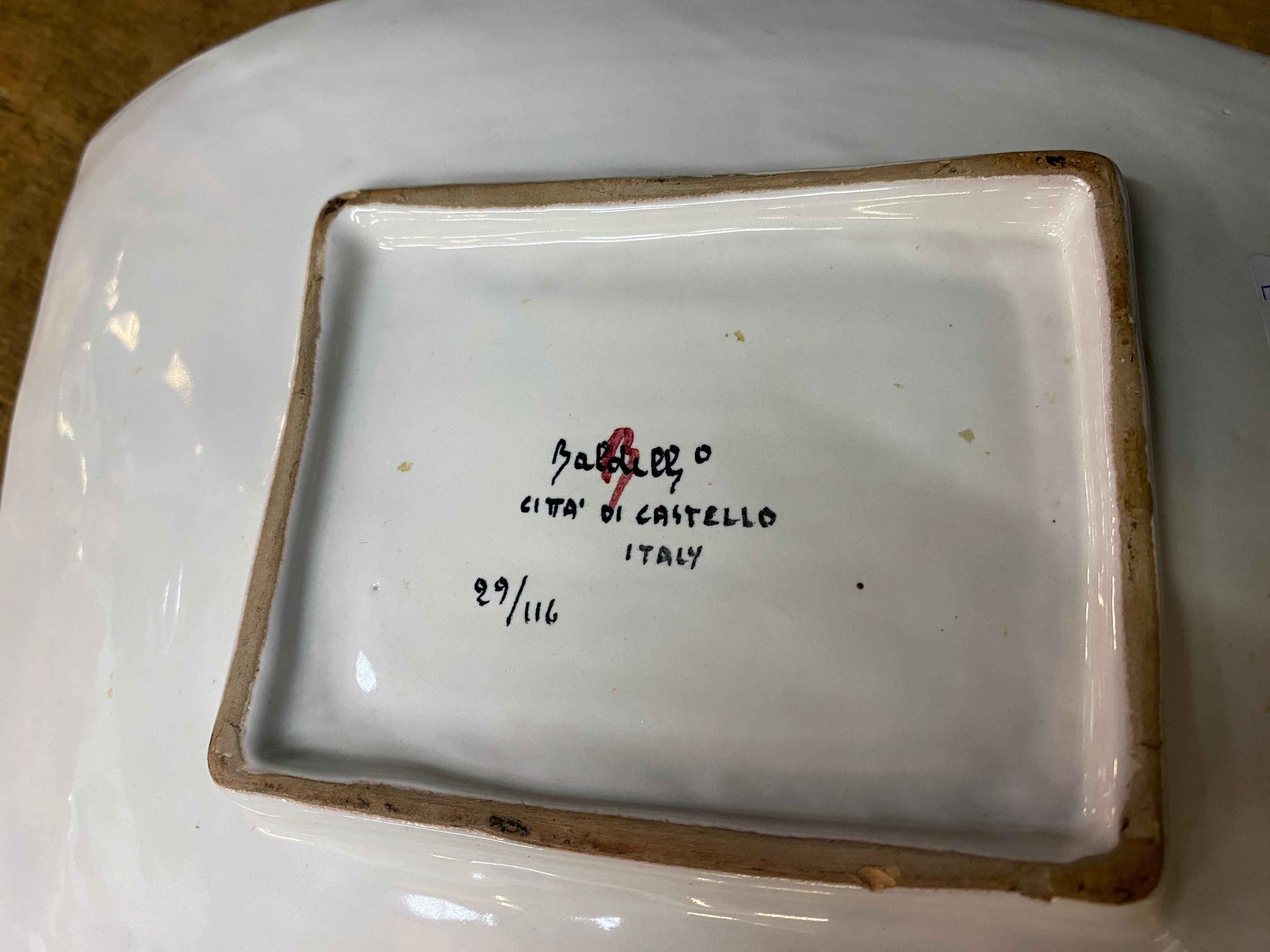 Ceramic Dante Baldelli (attributed to) ceramic tray circa 1940/1950 For Sale
