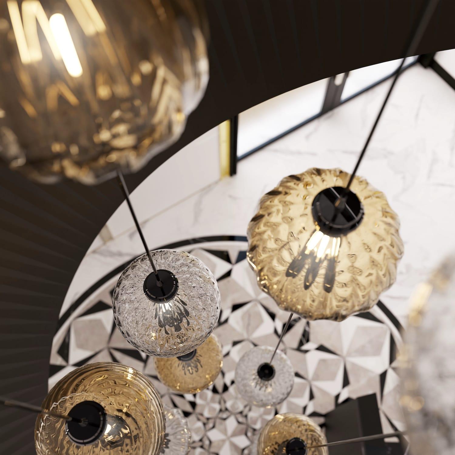 Contemporary Dante Lampadario Pendente per Giroscala Vetro Murano Design Moderno Artigianale For Sale