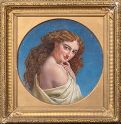 Antique Portrait of A red Haired Gril, 19th Century  circle of Dante Gabriel Rossetti 