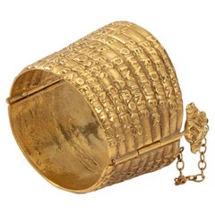 Vintage Dante Ou les Neufs Cercles de l’enfer by Line Vautrin Gilt Bronze Cuff Bracelet