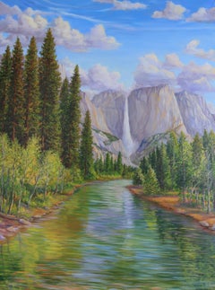 Vue de la rivière des chutes de Yosemite - Réalisme de paysage par Dante Rondo