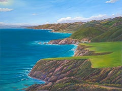 Hurricane Point View Big Sur - Landscape Painting - Oil On Canvas By Dante Rondo