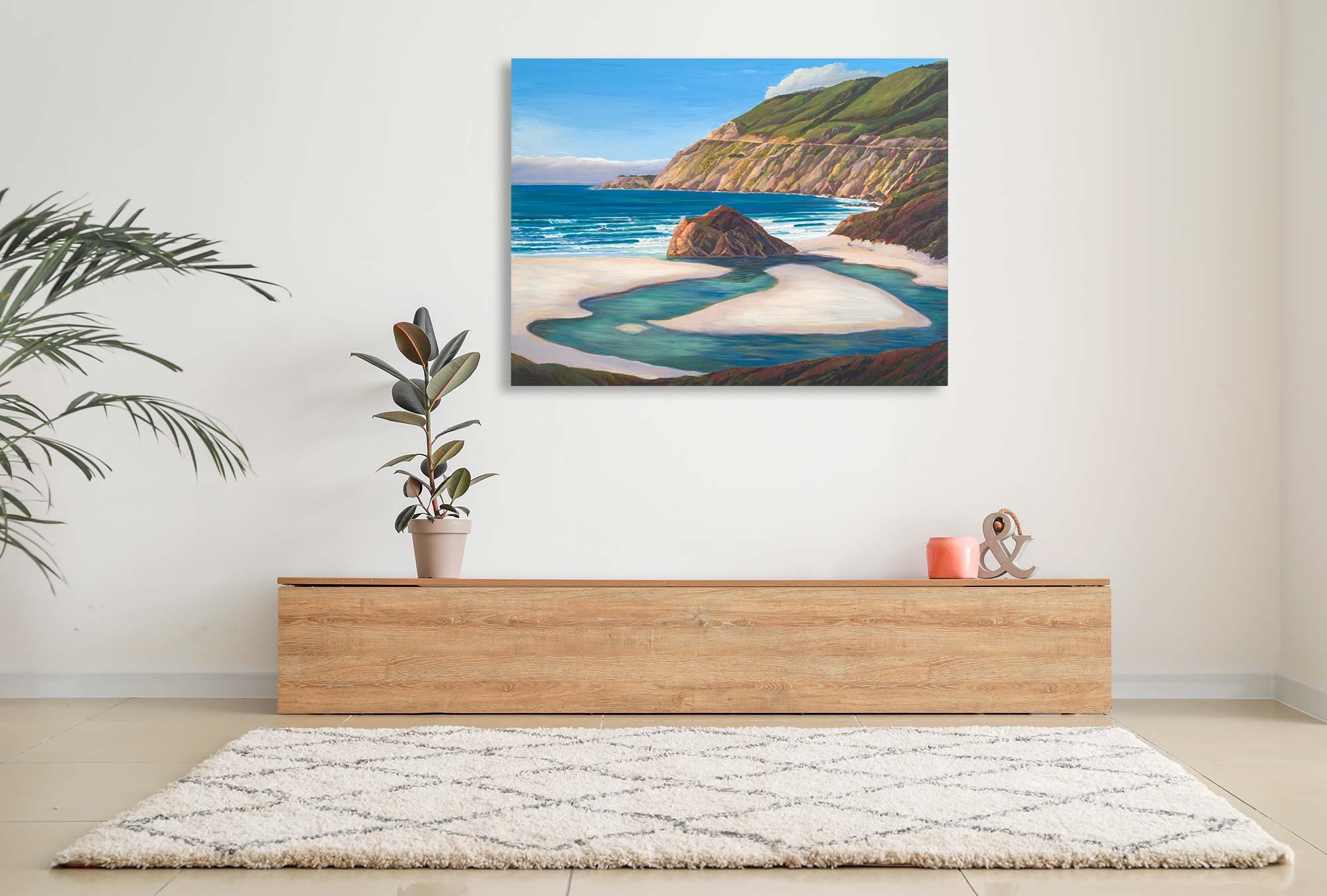 Little Sur Spring Big Sur - Landscape Painting - Oil On Canvas By Dante Rondo For Sale 1