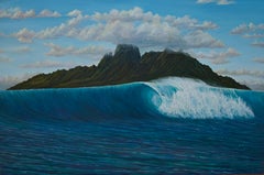 Wave With Bora Bora - Landscape Painting - Acrylic On Canvas By Dante Rondo