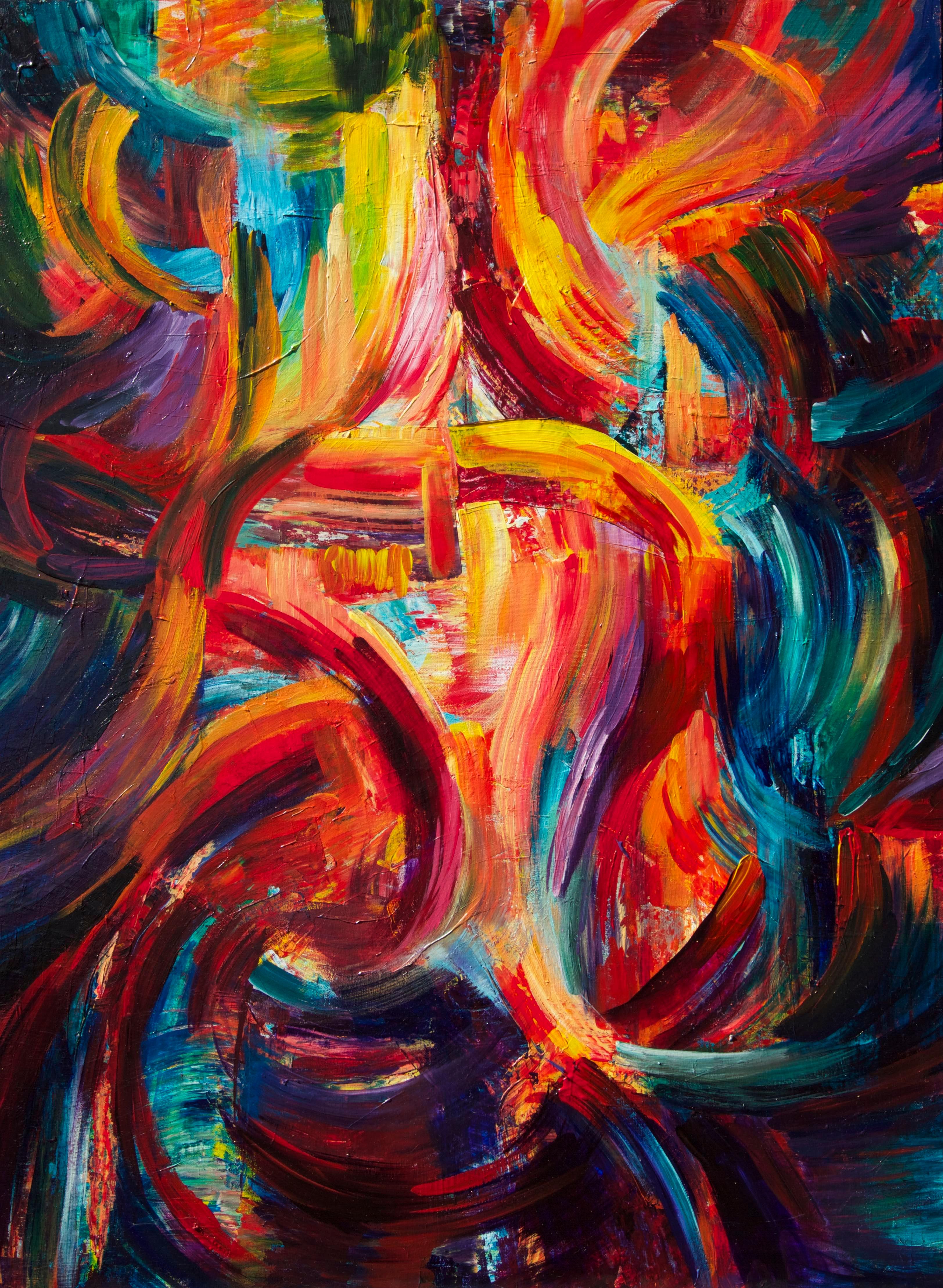 Lasciarsi è difficile da fare - Acrilico su tela - Pittura astratta di Dante Rondo