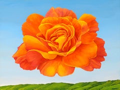 Schwebende Rose – Acryl auf Leinwand – Landschaftsgemälde von Dante Rondo