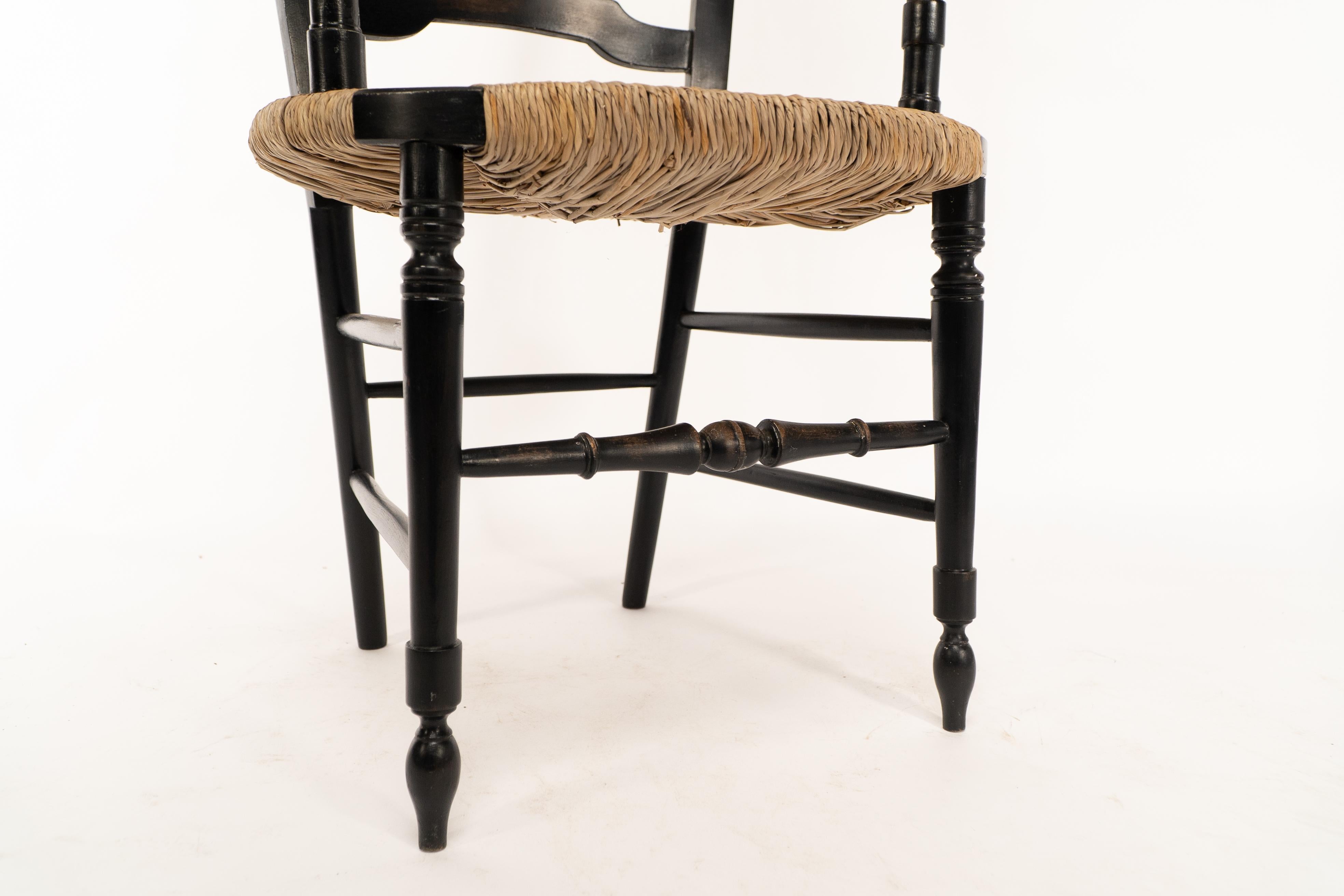 Dante Rossetti for Morris and Co. A pair of rush seated armchairs For Sale 8