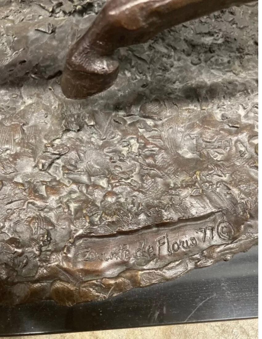 This is a Dante V. de Florio original bronze from 1977. Very heavy piece. In good condition. Measures 15x15x9