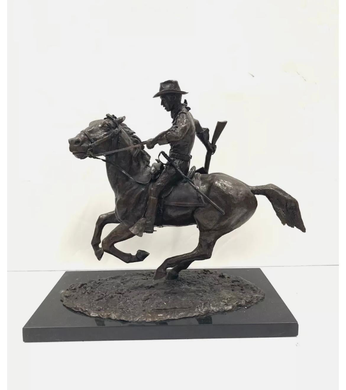 “Man on Horse” - Sculpture by Dante V. de Florio