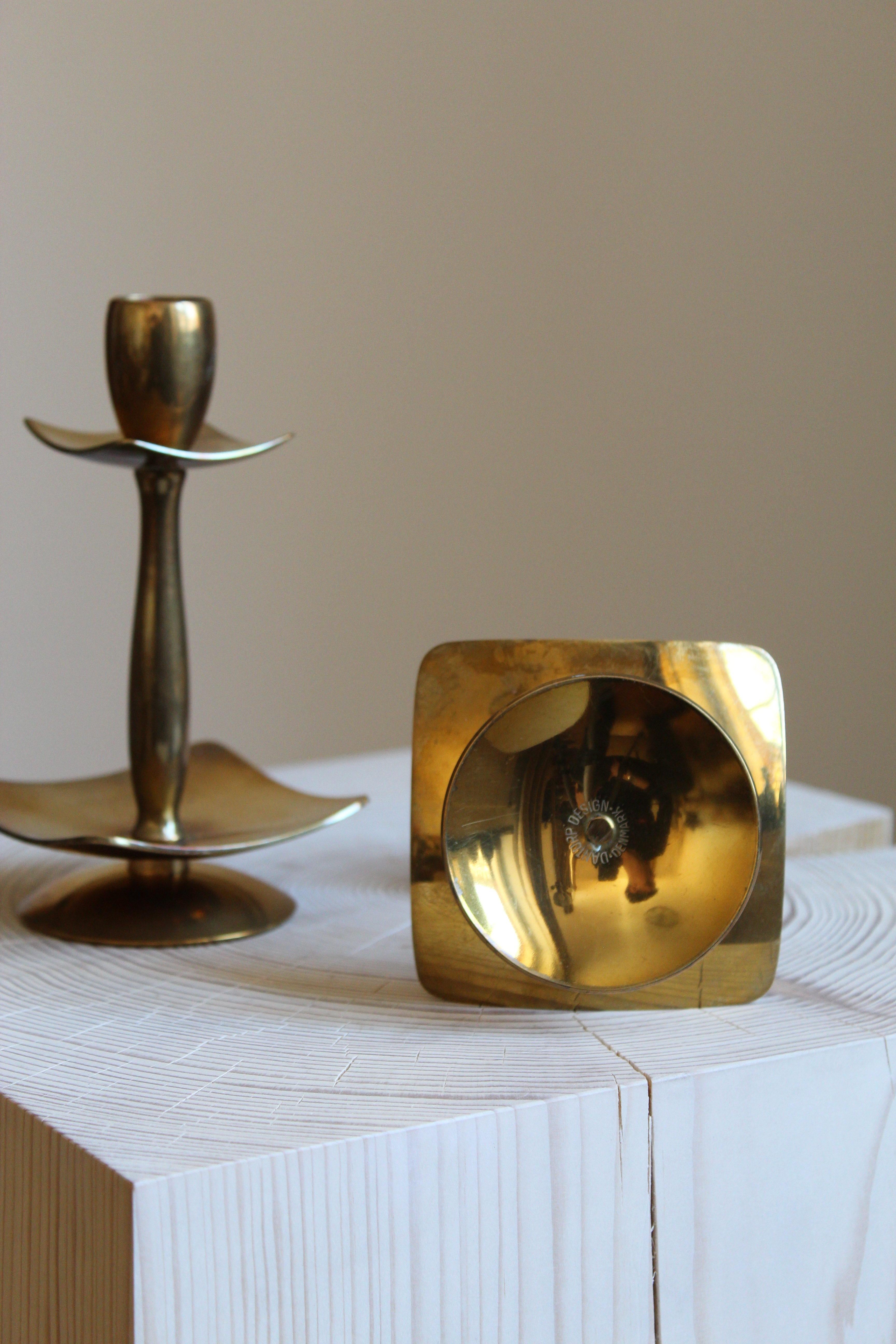 Danish Dantorp Design, Candle Sticks, Brass, Denmark, 1960s