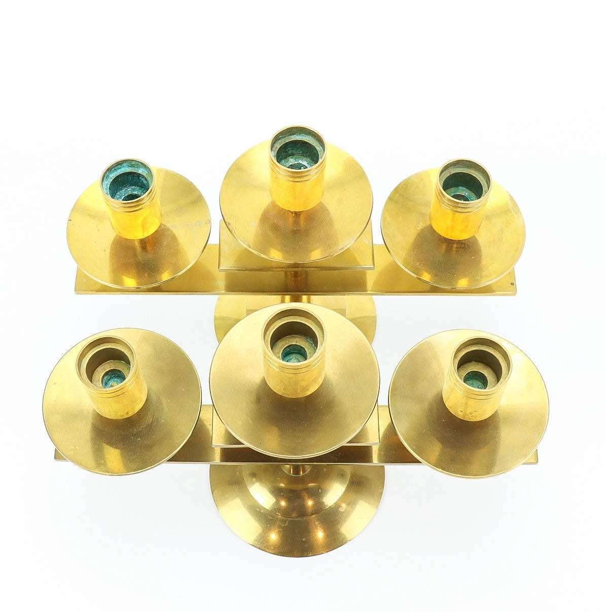 Danish Dantorp Design, pair of brass candlesticks, Denmark 1960's