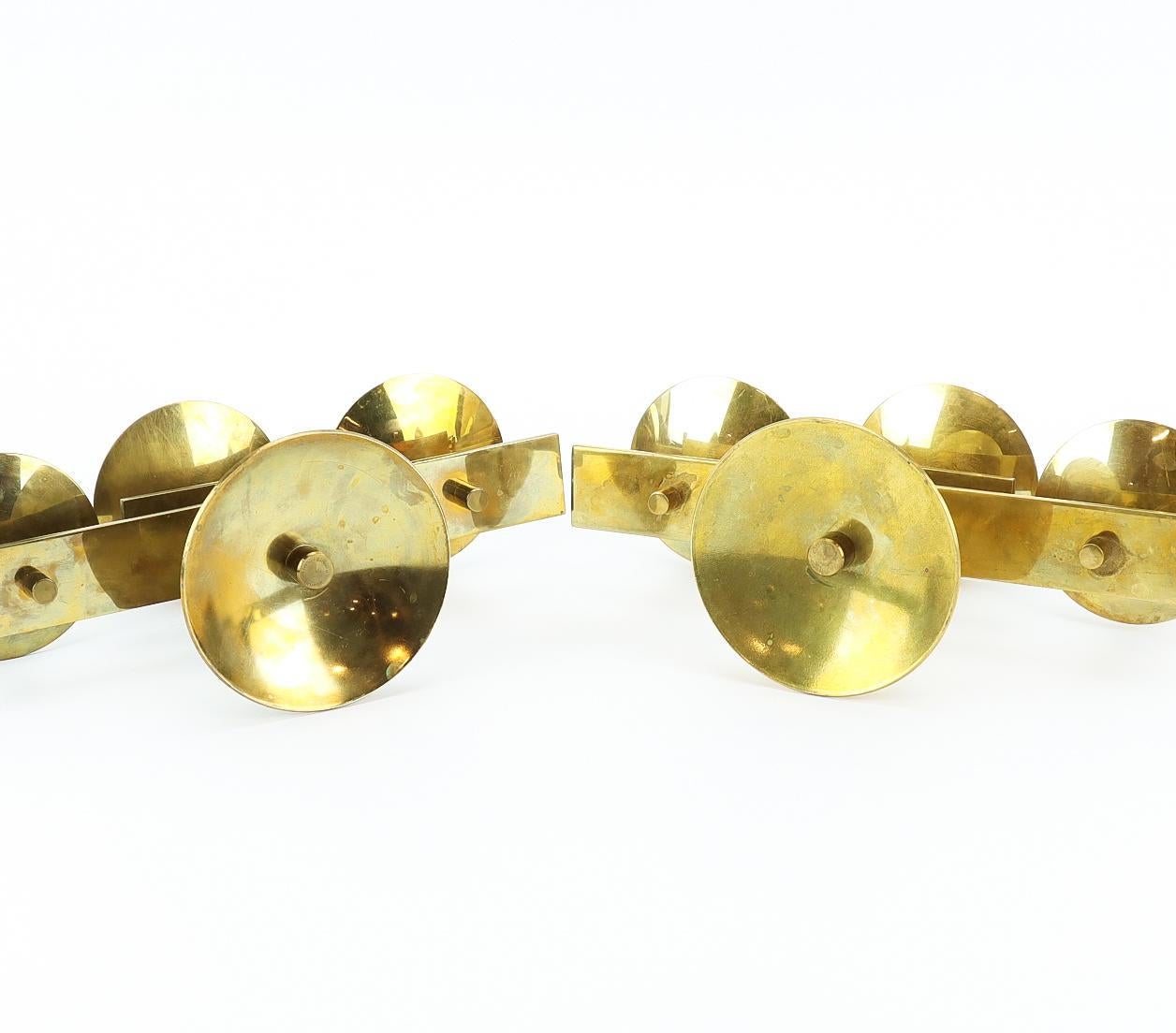 Dantorp Design, pair of brass candlesticks, Denmark 1960's In Good Condition In PARIS, FR