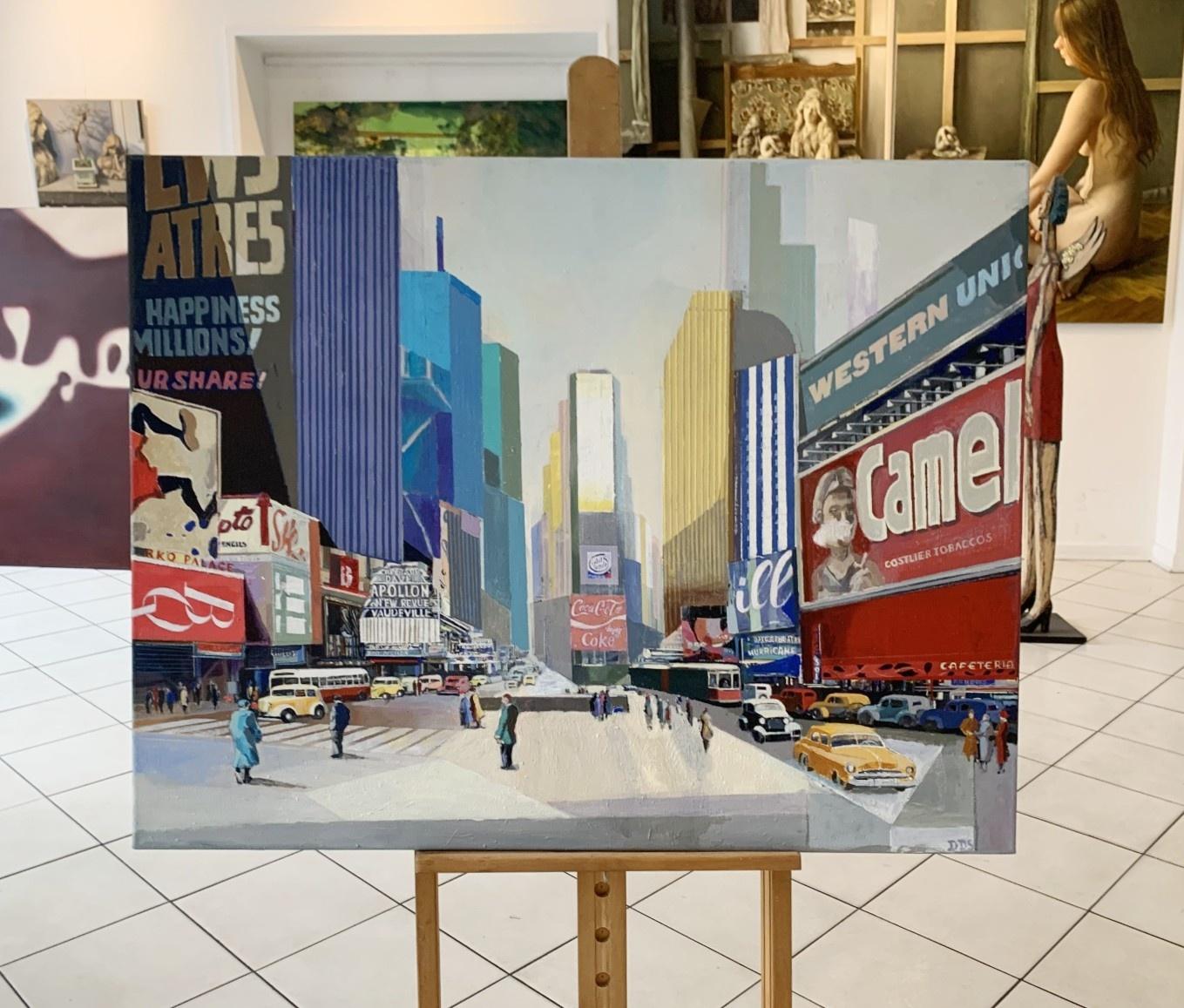Nueva York - Pintura figurativa contemporánea, arte pop, artista polaco - Painting de Danuta Dąbrowska-Siemaszkiewicz