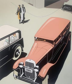 Una riunione. Stampa figurativa contemporanea, Pop art, Art deco, Artista polacco