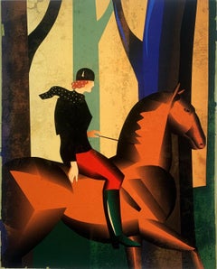 Une amazone. Estampe figurative contemporaine, Pop art, Art déco, Artiste polonais