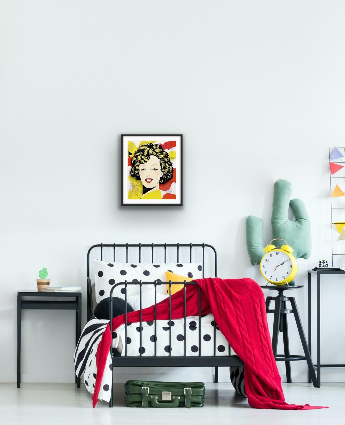 Marilyn - Grabado figurativo contemporáneo, Cultura pop, Arte pop, Artista polaca - Figurative Print Amarillo de Danuta Dąbrowska-Siemaszkiewicz