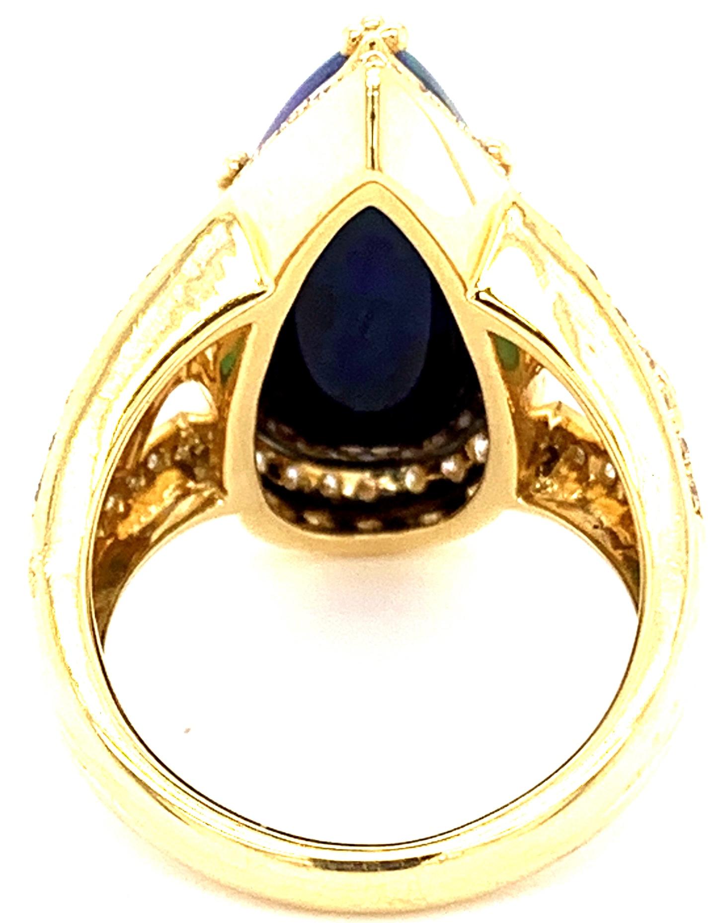 Verlobungsring aus äthiopischem Opal mit 6,42 Karat Diamant und Smaragd von Danuta (Smaragdschliff)