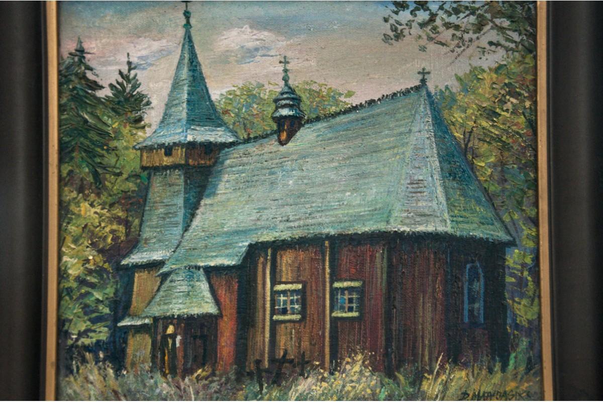 Danuta Matyjasik, Gemälde „Church“, Polen, 1992. (Skandinavisch) im Angebot
