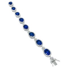 18k Gold 39.82 Carat Tanzanite and 5.05 Carat Diamond Bracelet
