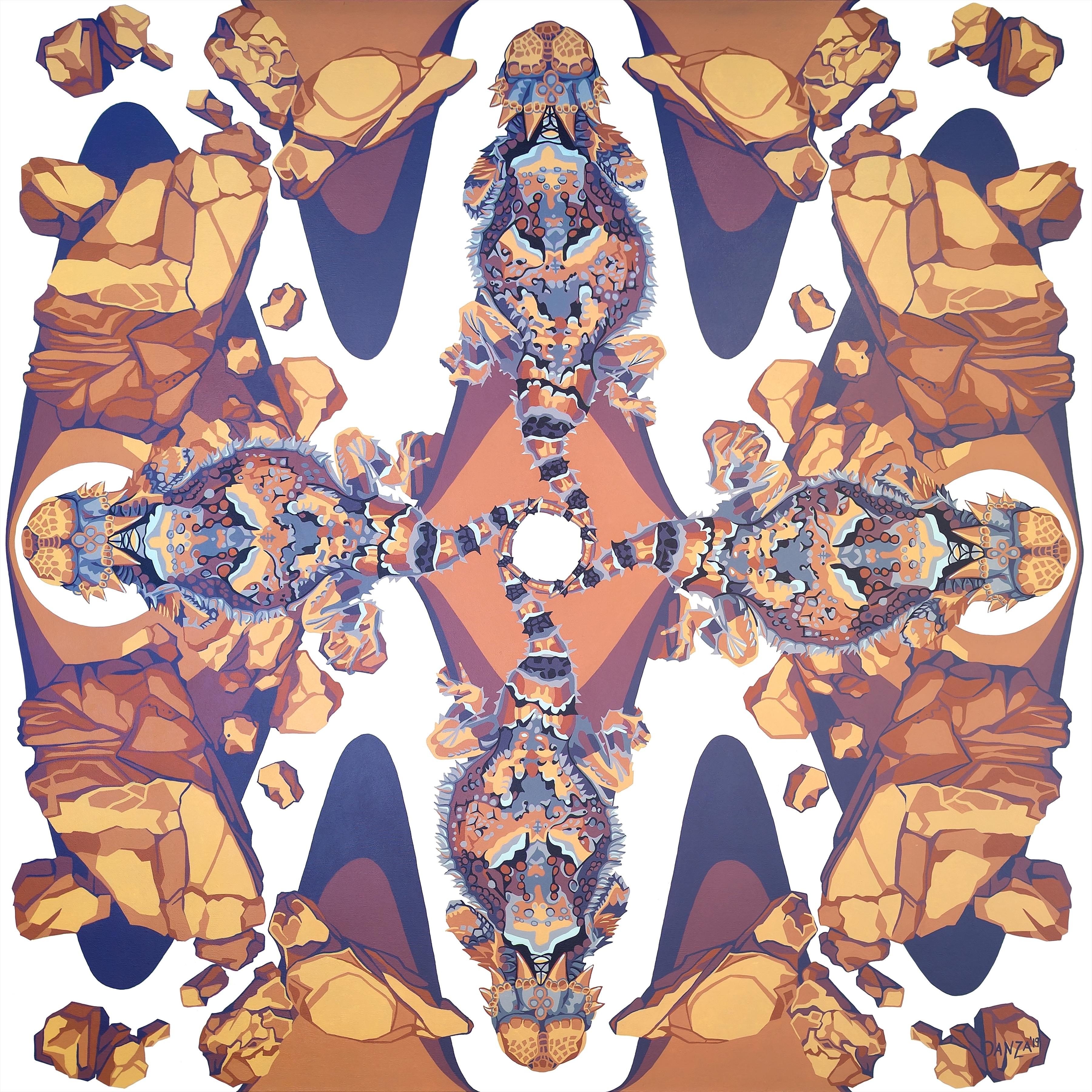 Figurative Painting Danza Davis - SPINNING: Desert Horned Lizard