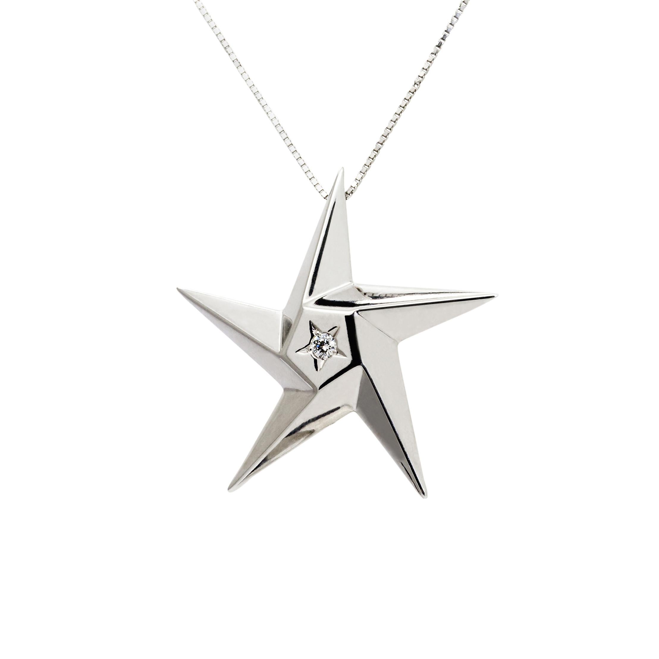 Daou  Diamond Star Necklace in White Gold a collar choker style necklace  For Sale 3